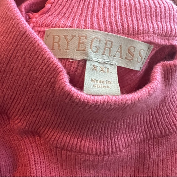 Ryegrass Pink Mock Neck Back Tie Pullover Sweater (Size XXL) NWT - Picture 9 of 12